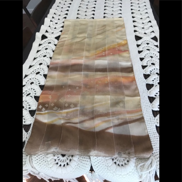 Vintage Abstract Pattern Dress Scarf Silver Strips - Picture 7 of 12